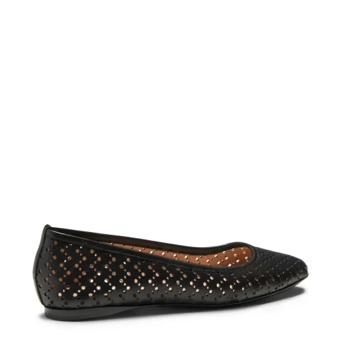 Black Leather Ballet Flat | Fratelli Rossetti