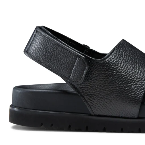 Black Leather Sandal | Fratelli Rossetti