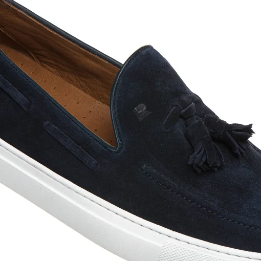 Navy Blue Suede Brera Sport Sneaker | Fratelli Rossetti