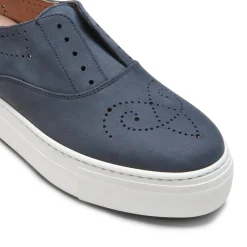 Navy Blue Suede Hobo Sport Sneaker | Fratelli Rossetti