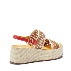 Almond/scarlet Wedge Sandal | Fratelli Rossetti
