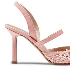 Baby Pink Woven Leather Slingback Sandal | Fratelli Rossetti