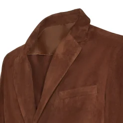 Bark-brown Suede Blazer | Fratelli Rossetti