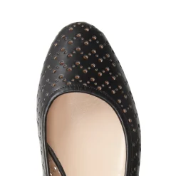 Black Leather Ballet Flat | Fratelli Rossetti