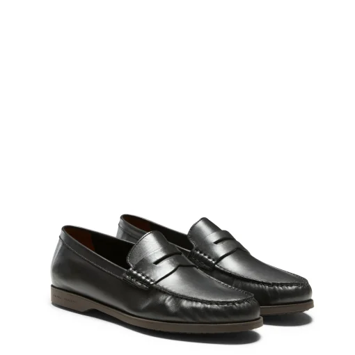 Black Leather Band Loafer | Fratelli Rossetti
