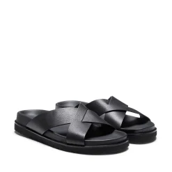 Black Leather Sandal | Fratelli Rossetti