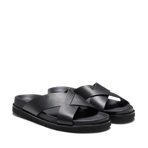 Black Leather Sandal | Fratelli Rossetti