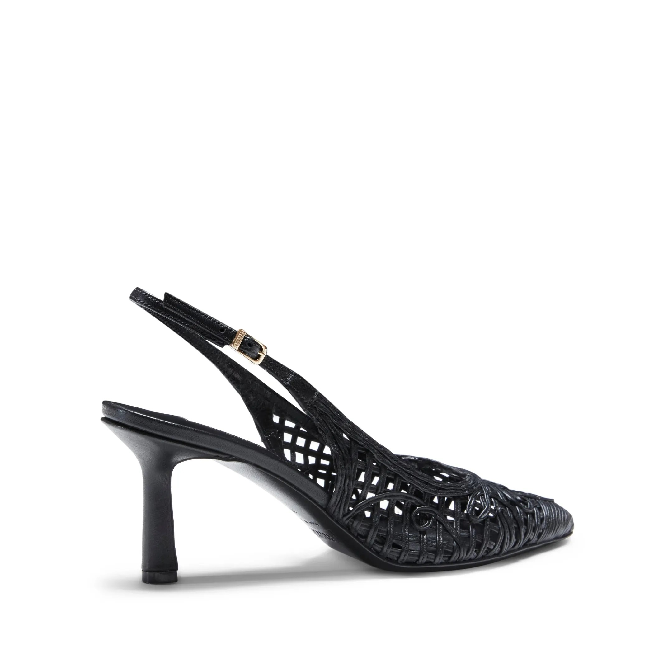 Black Leather Slingback Sandal | Fratelli Rossetti