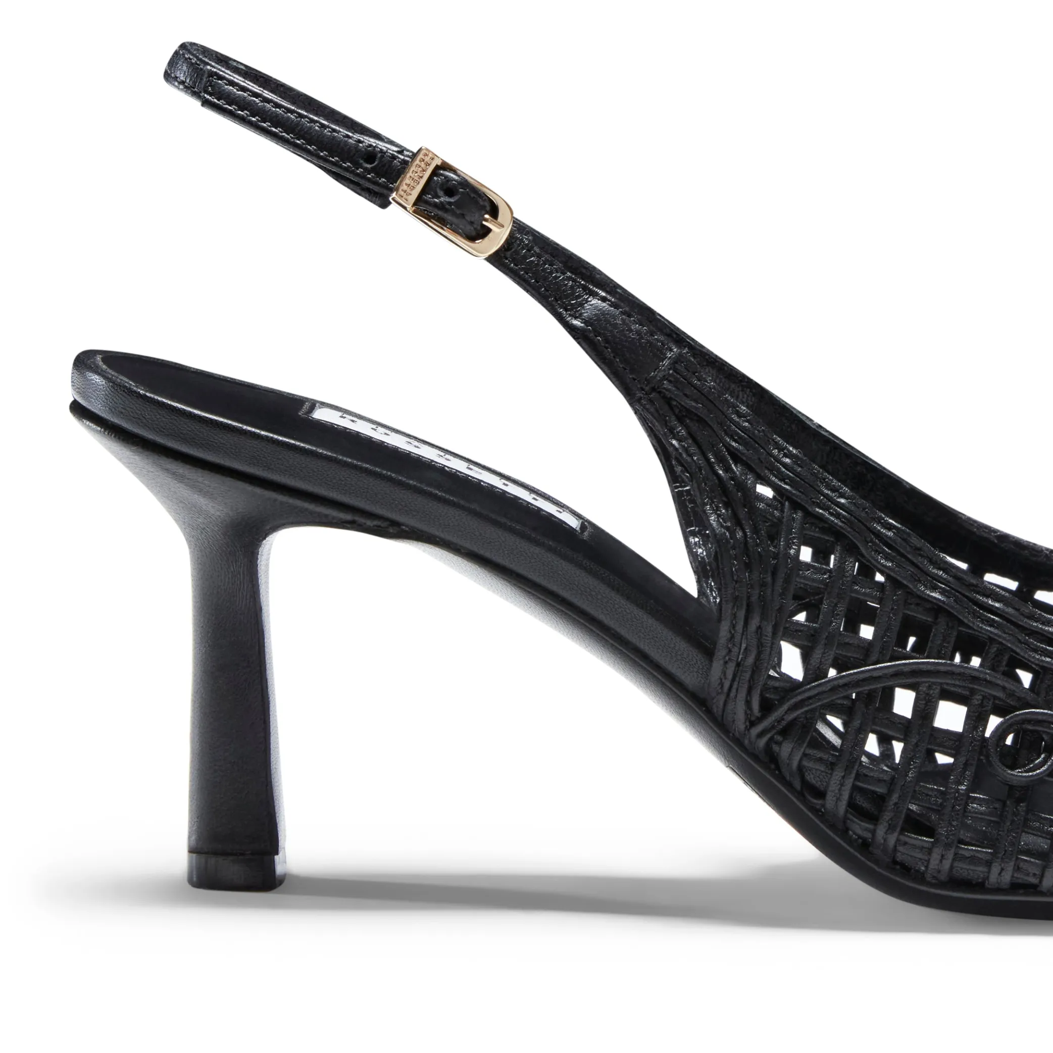 Black Leather Slingback Sandal | Fratelli Rossetti