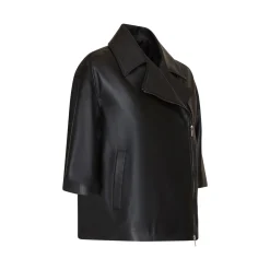Black Nappa Leather Cape | Fratelli Rossetti
