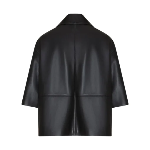 Black Nappa Leather Cape | Fratelli Rossetti