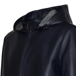 Blue Nappa Leather Jacket | Fratelli Rossetti