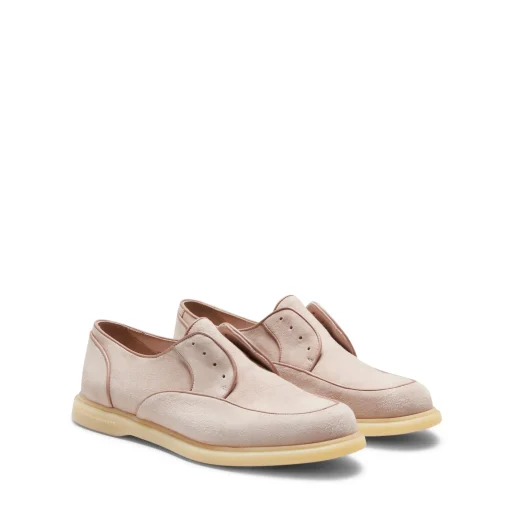 Blush Pink Suede Lace-up Shoe | Fratelli Rossetti