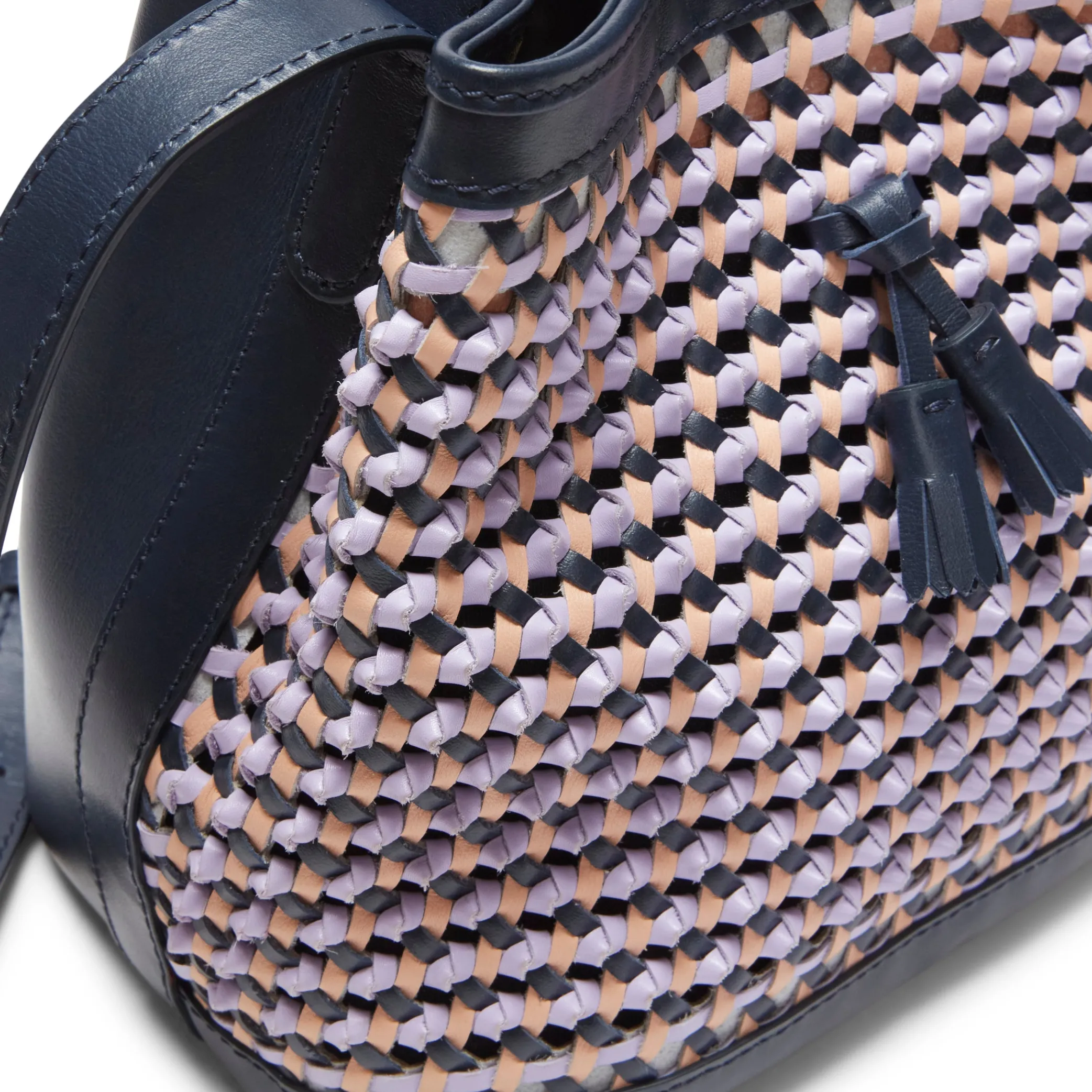 Borsa In Pelle Blu/lilla-Fratelli Rossetti