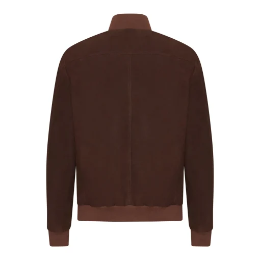 Brown Suede Bomber Jacket | Fratelli Rossetti