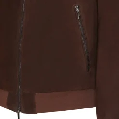 Brown Suede Bomber Jacket | Fratelli Rossetti
