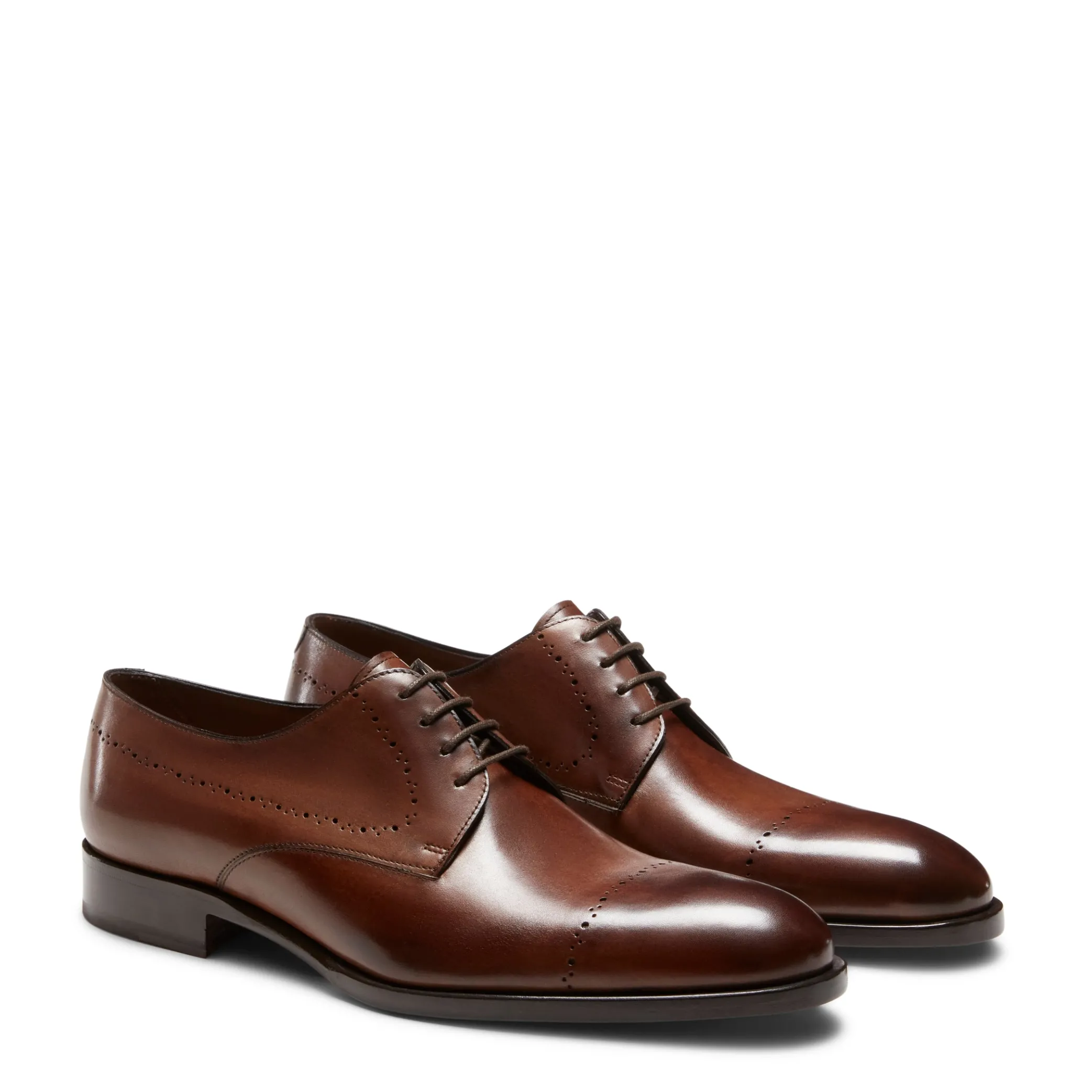 Chestnut Leather Lace-up Shoe | Fratelli Rossetti