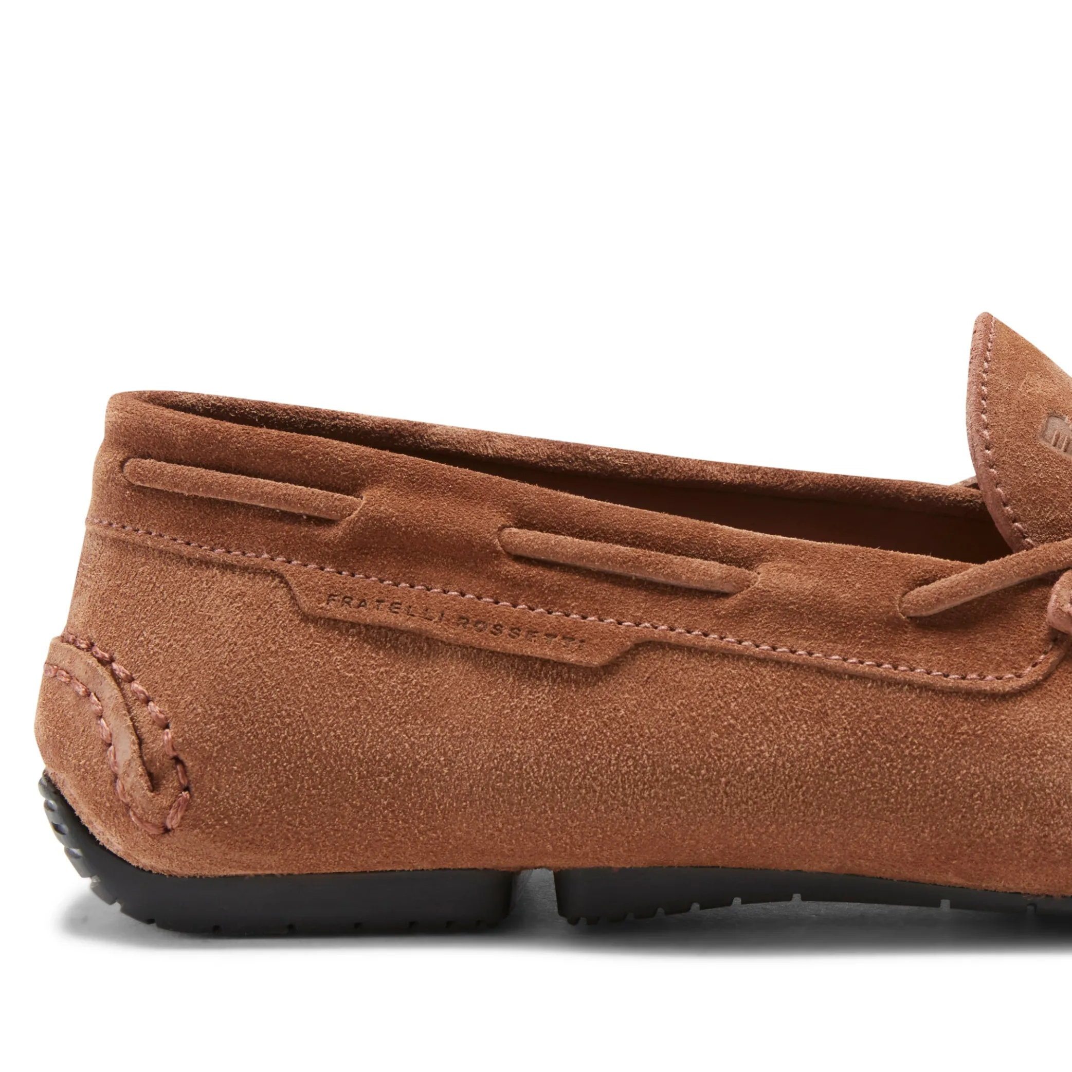 Cognac Suede Driver Loafer | Fratelli Rossetti