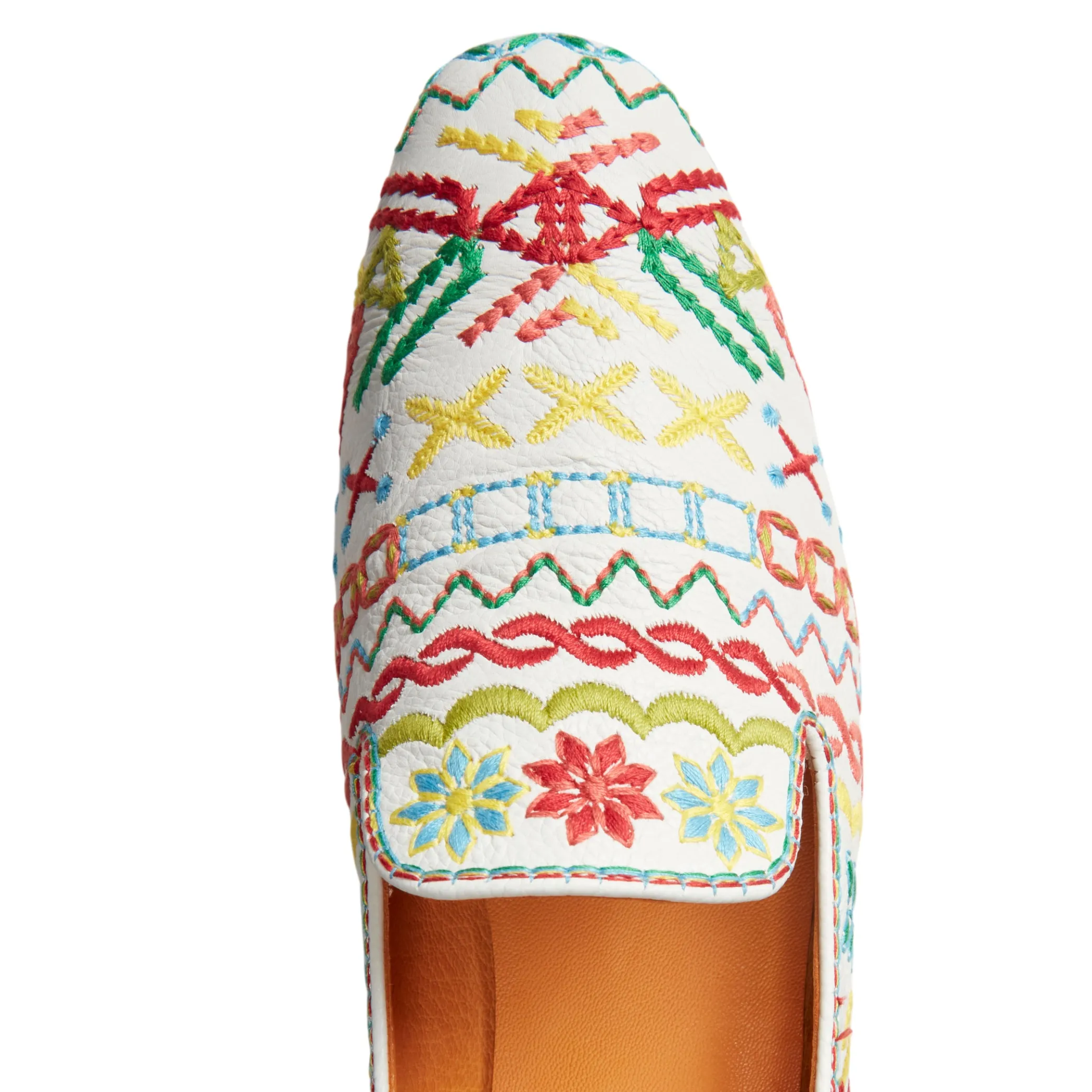 Embroidered Multicoloured Leather Slippers | Fratelli Rossetti