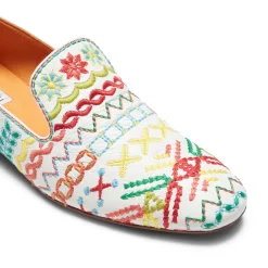 Embroidered Multicoloured Leather Slippers | Fratelli Rossetti