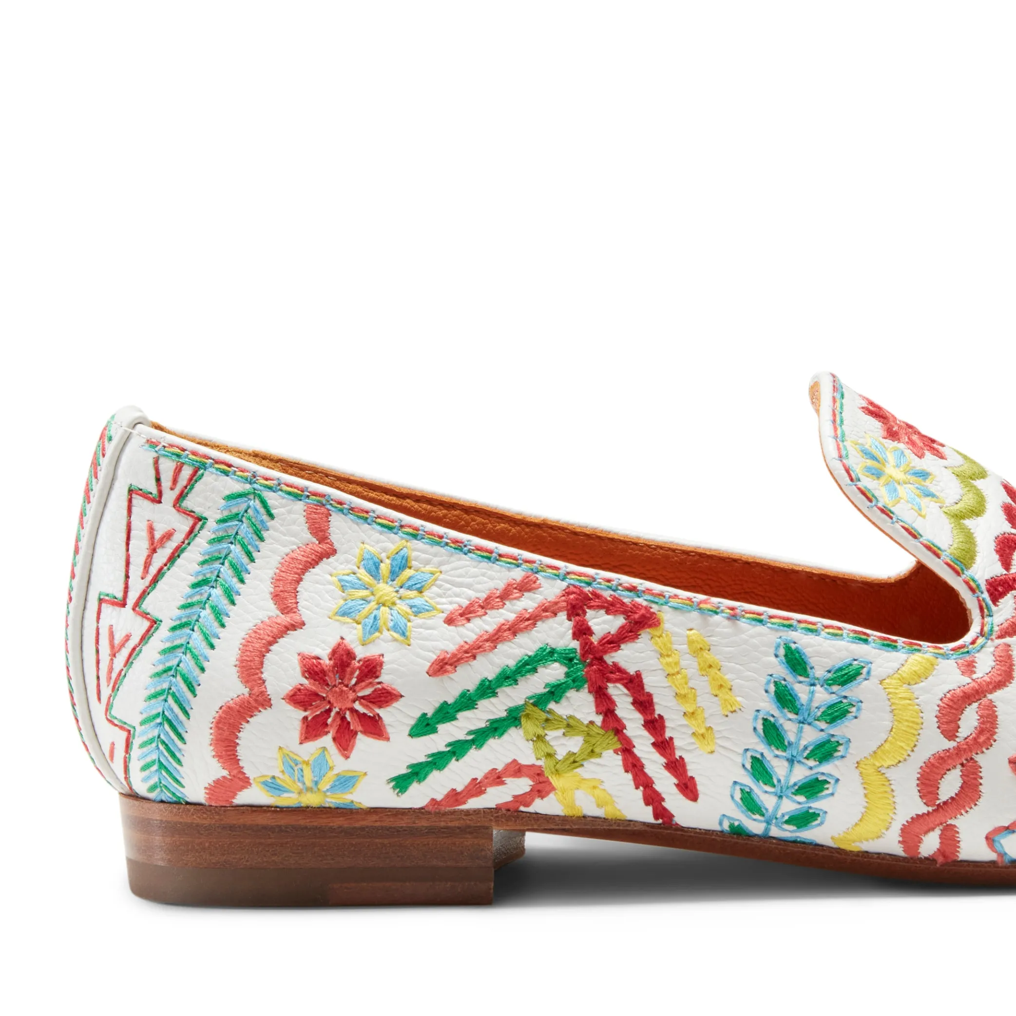 Embroidered Multicoloured Leather Slippers | Fratelli Rossetti