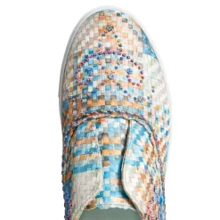 Light Blue Embroidered Fabric Hobo Sport Sneakers | Fratelli Rossetti
