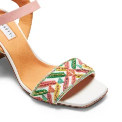 Multicoloured Embroidered Leather Sandal | Fratelli Rossetti
