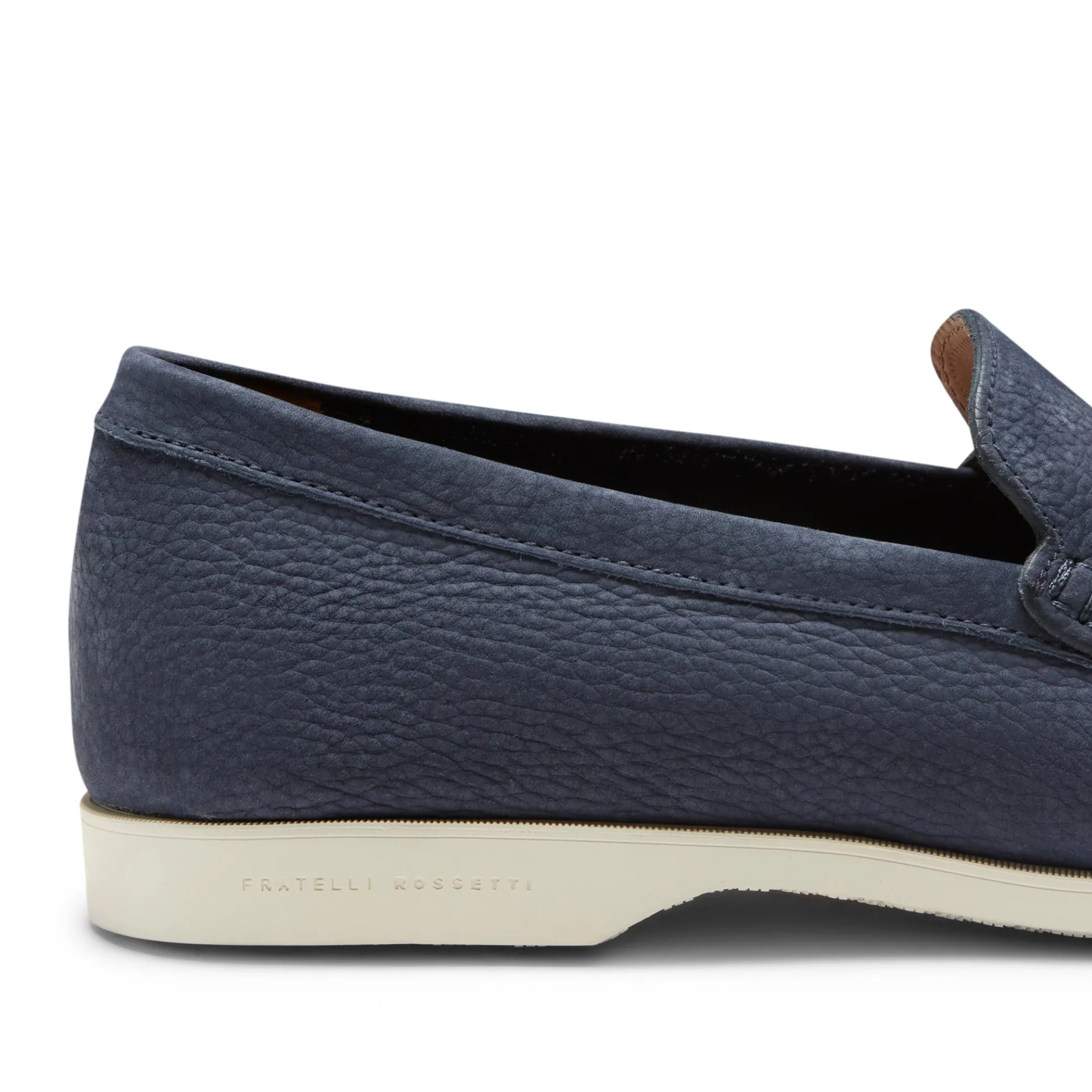 Navy Blue Suede Loafer | Fratelli Rossetti