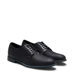 Navy Blue Woven Leather Lace-up Shoe | Fratelli Rossetti