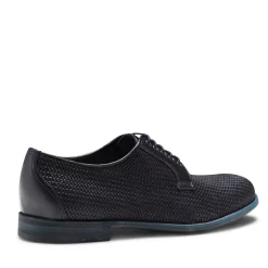 Navy Blue Woven Leather Lace-up Shoe | Fratelli Rossetti