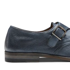 Ocean Blue Leather Double-buckle Derby Shoe | Fratelli Rossetti
