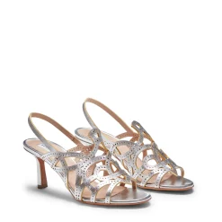 Sandalo Donna In Pelle Argento-Fratelli Rossetti