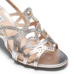 Sandalo Donna In Pelle Argento-Fratelli Rossetti