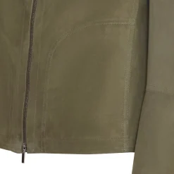 Seaweed Green Suede Jacket | Fratelli Rossetti