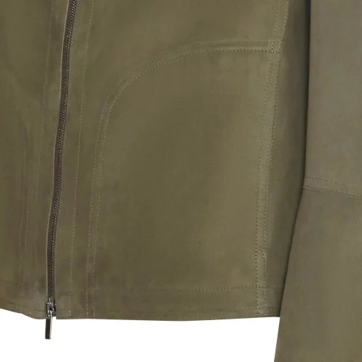 Seaweed Green Suede Jacket | Fratelli Rossetti