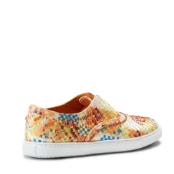 Sun Yellow Embroidered Fabric Hobo Sport Sneakers | Fratelli Rossetti