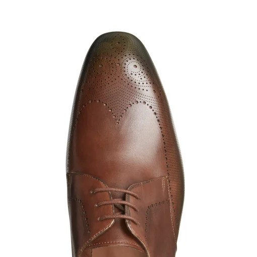 Tobacco Brown/green Leather Lace-up Shoe | Fratelli Rossetti
