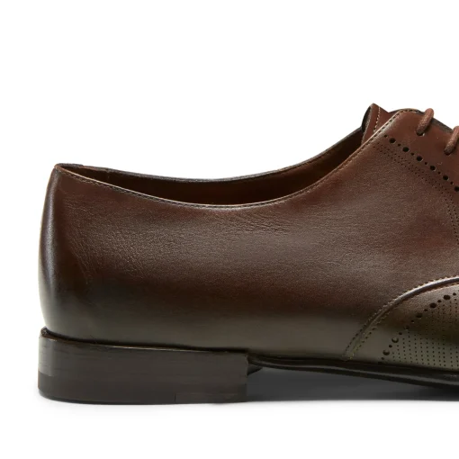 Tobacco Brown/green Leather Lace-up Shoe | Fratelli Rossetti