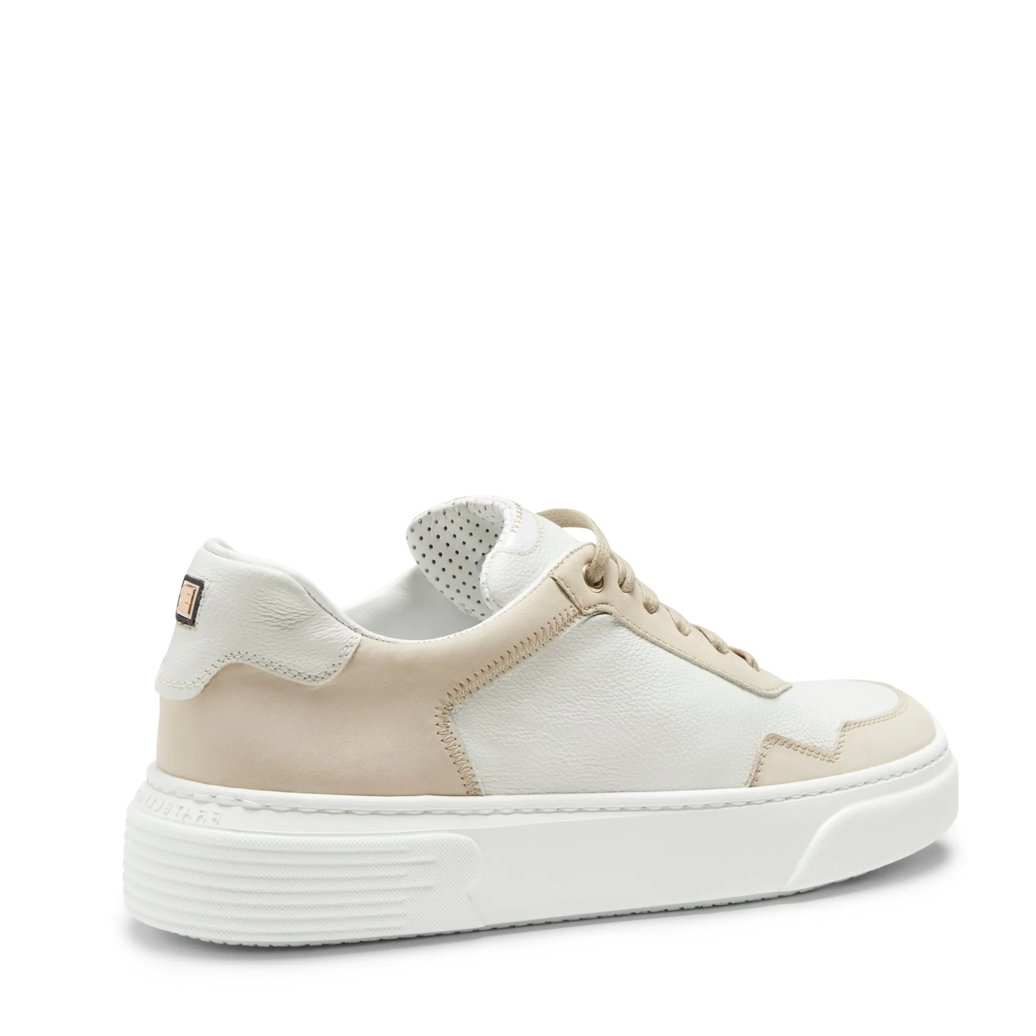White And Dove Grey Leather And Suede Sneakers | Fratelli Rossetti
