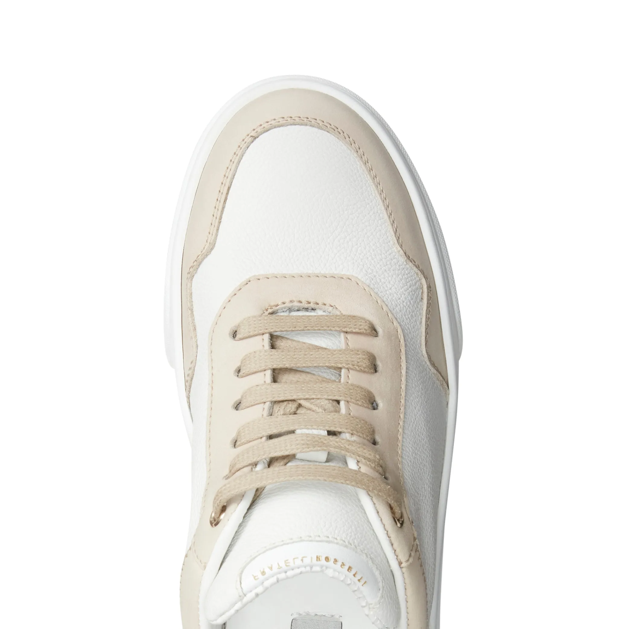 White And Dove Grey Leather And Suede Sneakers | Fratelli Rossetti